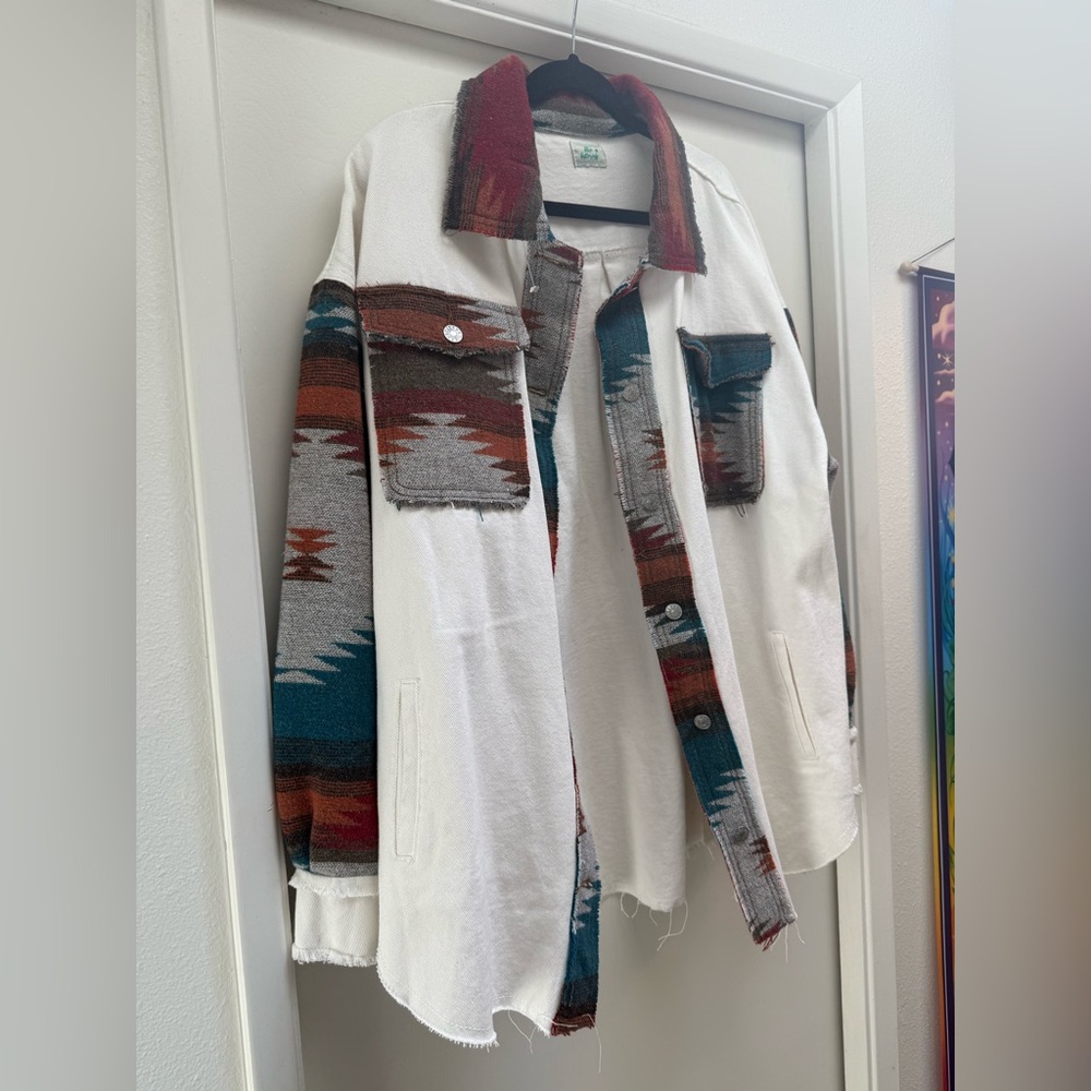 NWOT OVERSIZED Multicolor Aztec Pattern Shaket- so cute!! - Picture 3 of 15